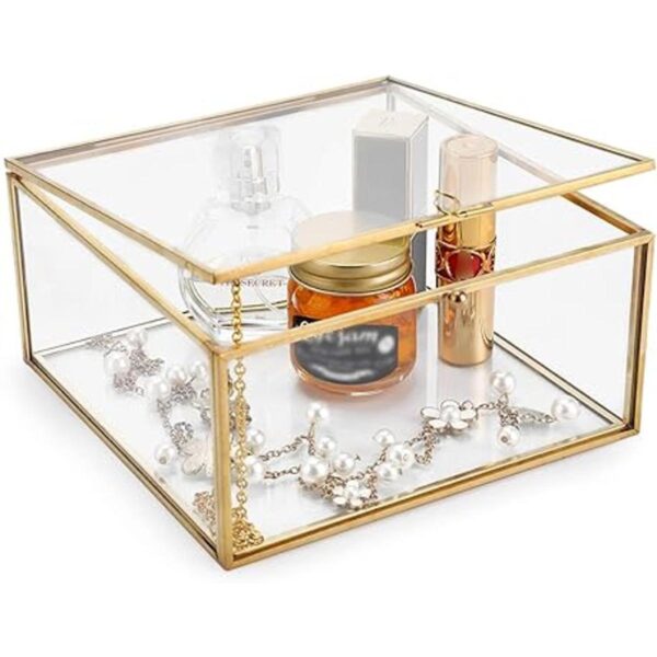 Hipiwe Caja organizadora de joyas de cristal vintage caja