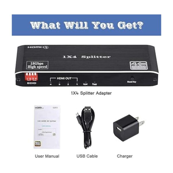 Divisor HDMI 1x4 4K 60Hz 1 en 4 Salida HDMI Splitter_6