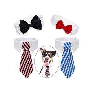 4 piezas de pajarita ajustable para mascotas cuello de