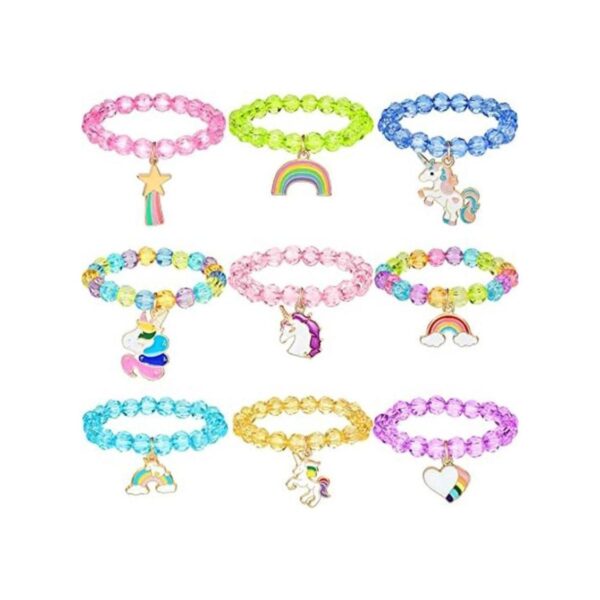 Hicarer Pulsera de unicornio colorida de 9 piezas_1