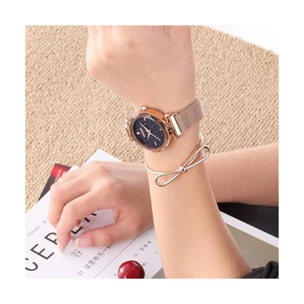 Relojes de pulsera analógicos de cuarzo correa de malla_3