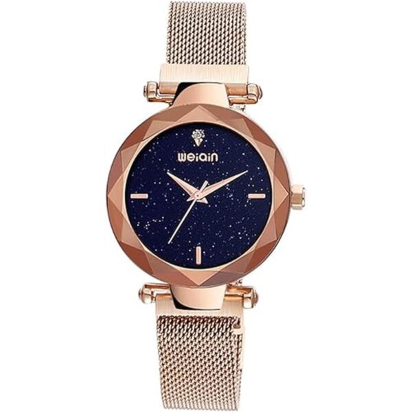 Relojes de pulsera analógicos de cuarzo correa de malla_1