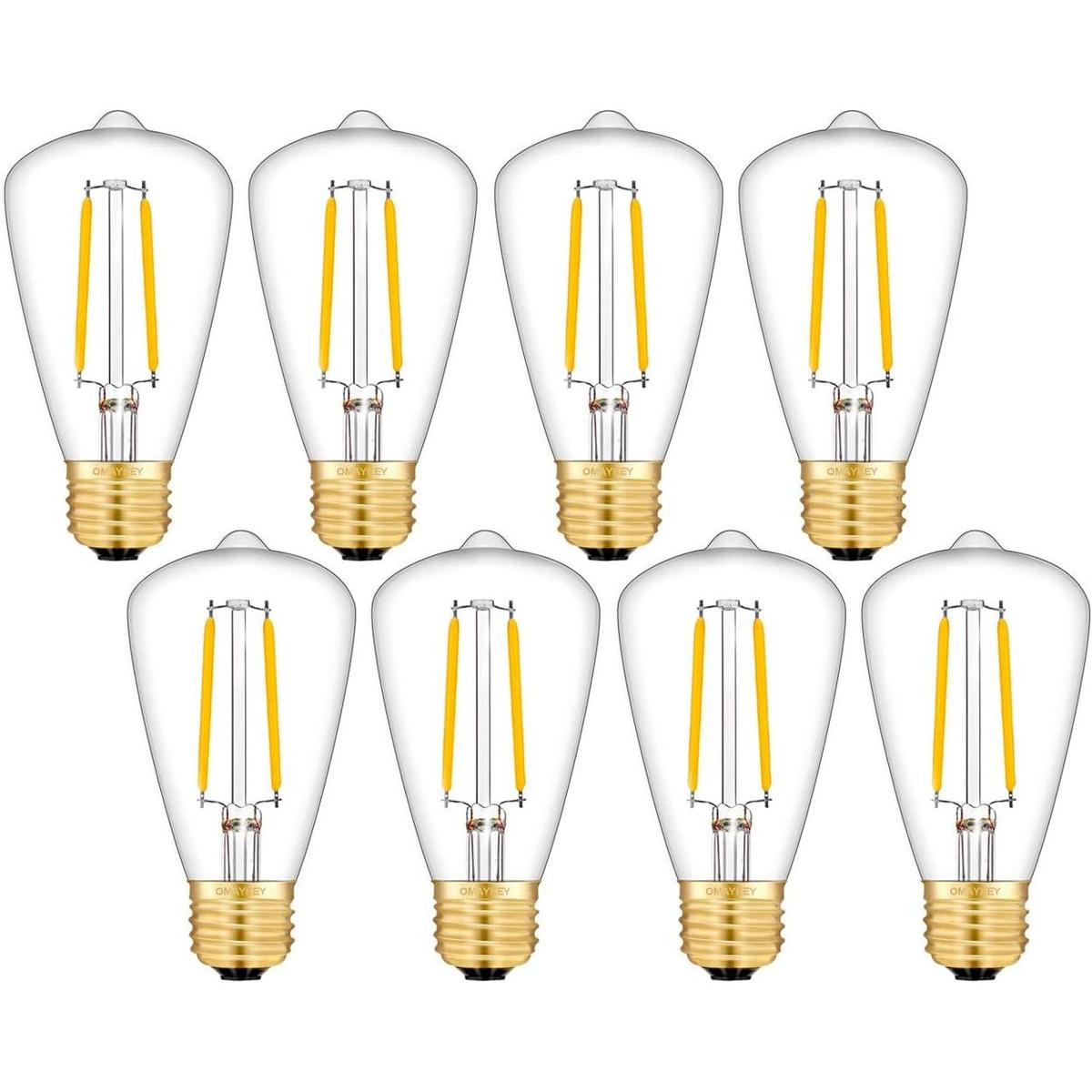 OMAYKEY Bombilla LED Edison de 2 W equivalente a 25 W 3000
