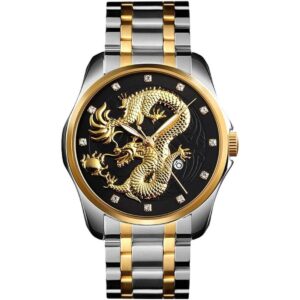 Reloj de pulsera de acero inoxidable con esfera tallada de_1