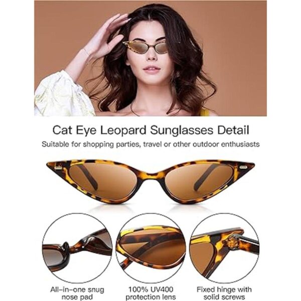 Gafas de sol vintage con diseño de leopardo de ojo de gato