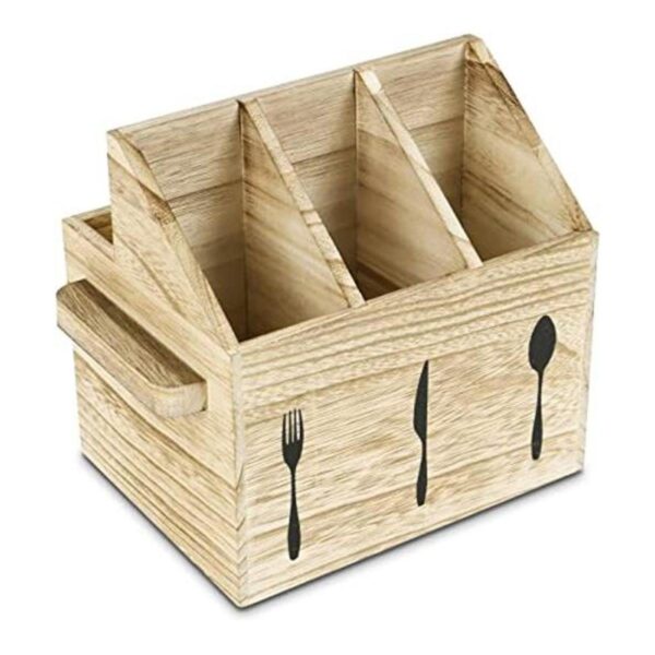 Ikee Design Soporte de utensilios de madera para cubiertos_1