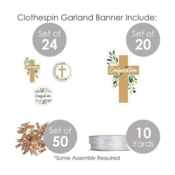 Big Dot of Happiness Confirmation Elegant Cross Guirnalda_4