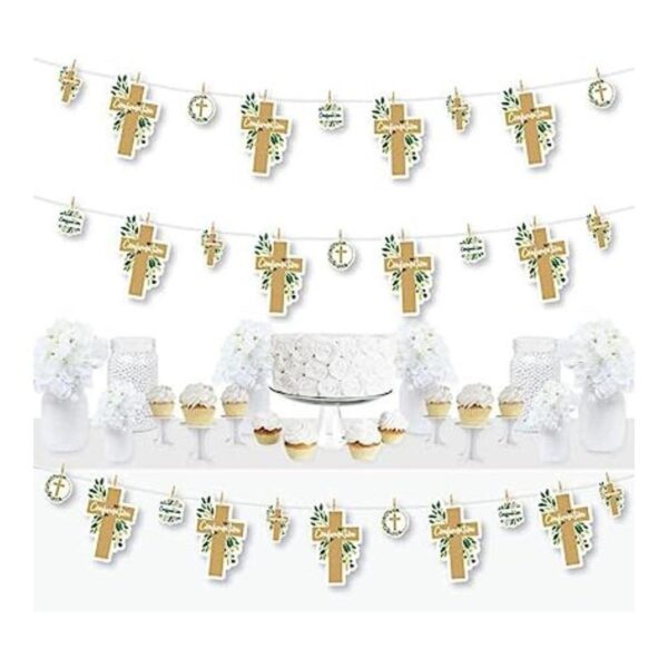 Big Dot of Happiness Confirmation Elegant Cross Guirnalda_1