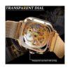 FORSINING Reloj de pulsera mecánico automático dorado para_5