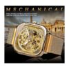 FORSINING Reloj de pulsera mecánico automático dorado para_2