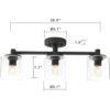 Pathson Lámpara de techo semiempotrada de 3 luces_4