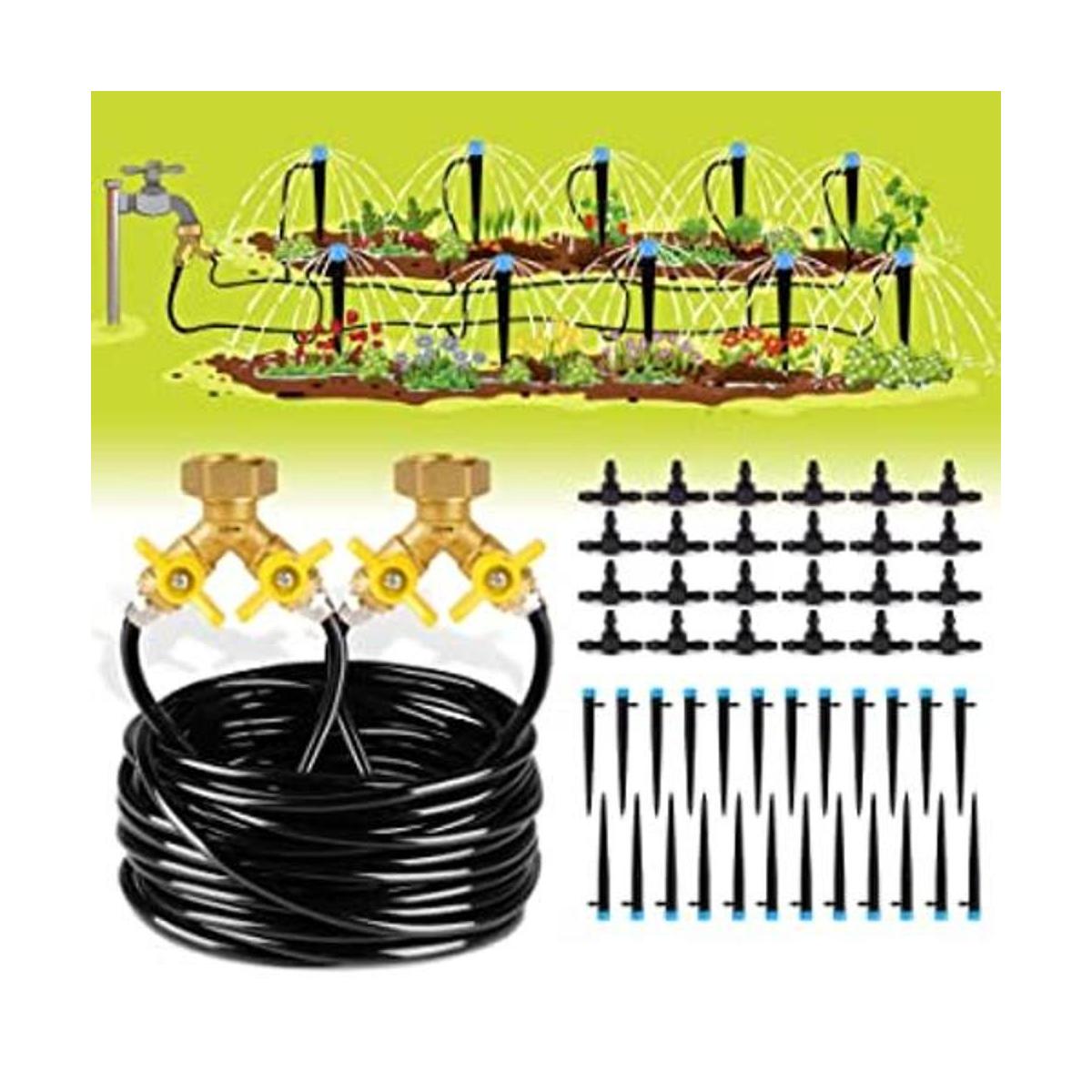 HIRALIY Kit de riego por goteo de 98 pies para sistema de
