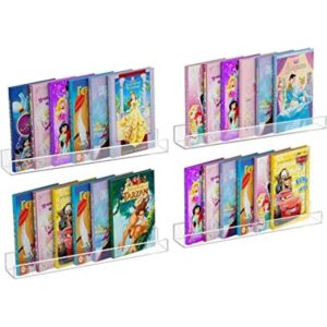 NIUBEE 24 Premium Acrylic Floating Nursery Kids Bookshelf_1
