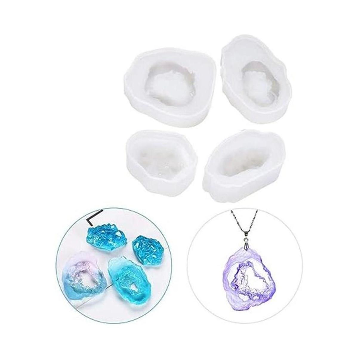 FineInno 4 moldes de resina con piedras preciosas moldes