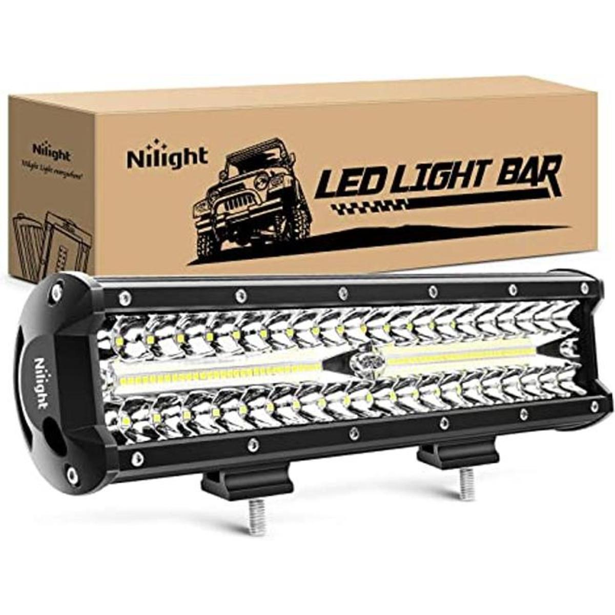 Nilight Barra de luz LED de 12 pulgadas 300 W triple