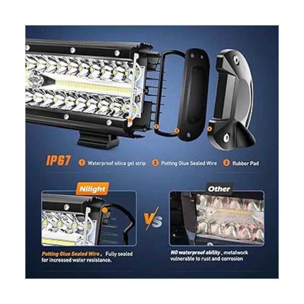 Nilight Barra de luz LED de 12 pulgadas 300 W triple_2