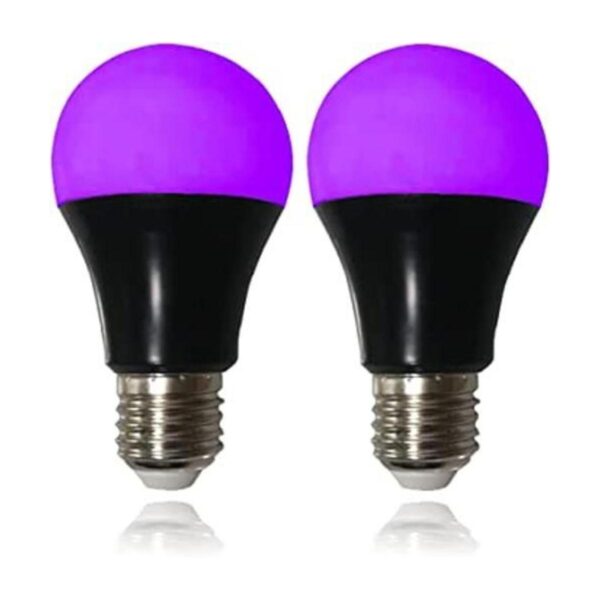 Bombillas LED UV negras paquete de 2 A19 E26 de 8 W para