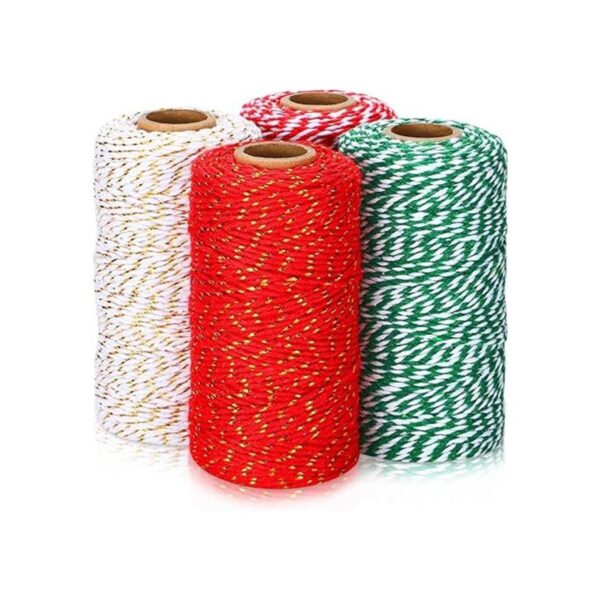 4 rollos de cuerda de algodón de 1312 pies para decoración