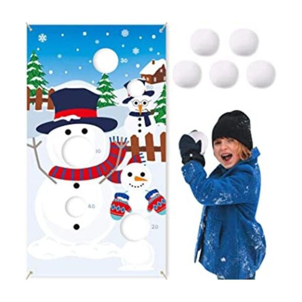 Cartel de juegos de lanzamiento de muñeco de nieve juego_1