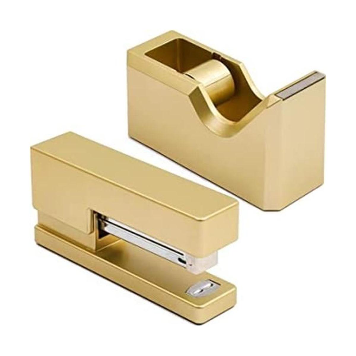 Gold Office Juego de grapadoras y dispensadores de cinta