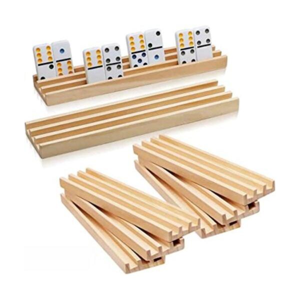 Juego de 8 estantes de madera para dominó Exqline Premium_1