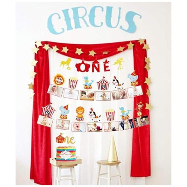 JeVenis Juego de 3 banderines de fotos de circo de 12_3