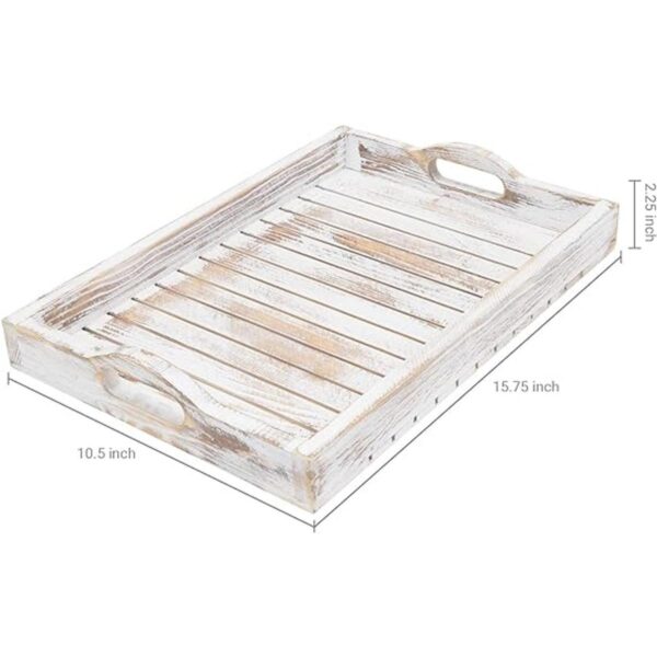 MyGift Bandeja para desayuno con asas para cortar madera
