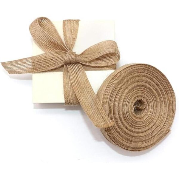 4 rollos de tela de arpillera natural con cinta de