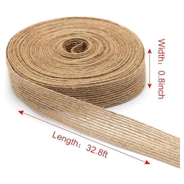 4 rollos de tela de arpillera natural con cinta de