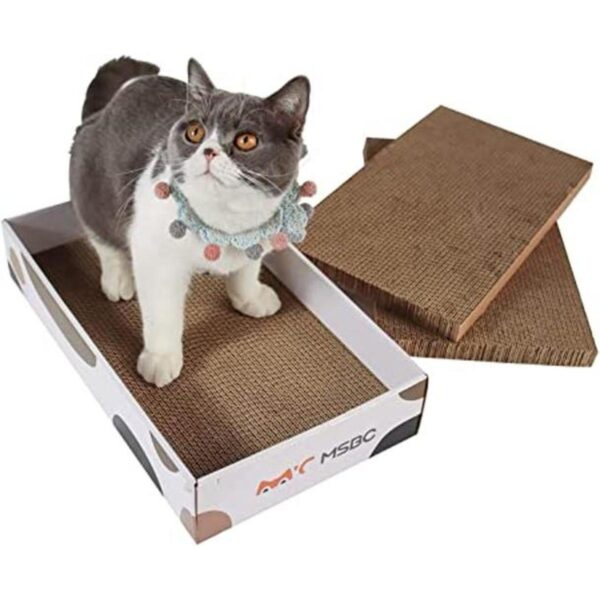 MSBC Rascador para gatos grandes de cartón corrugado_1