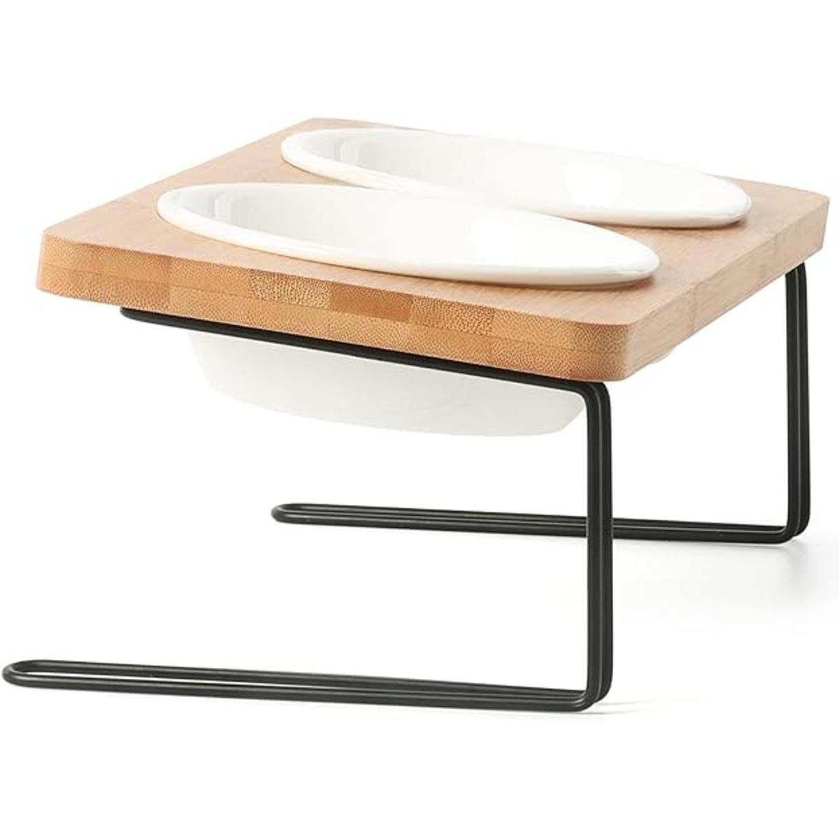 FUKUMARU Cuencos elevados de cerámica para gatos platos