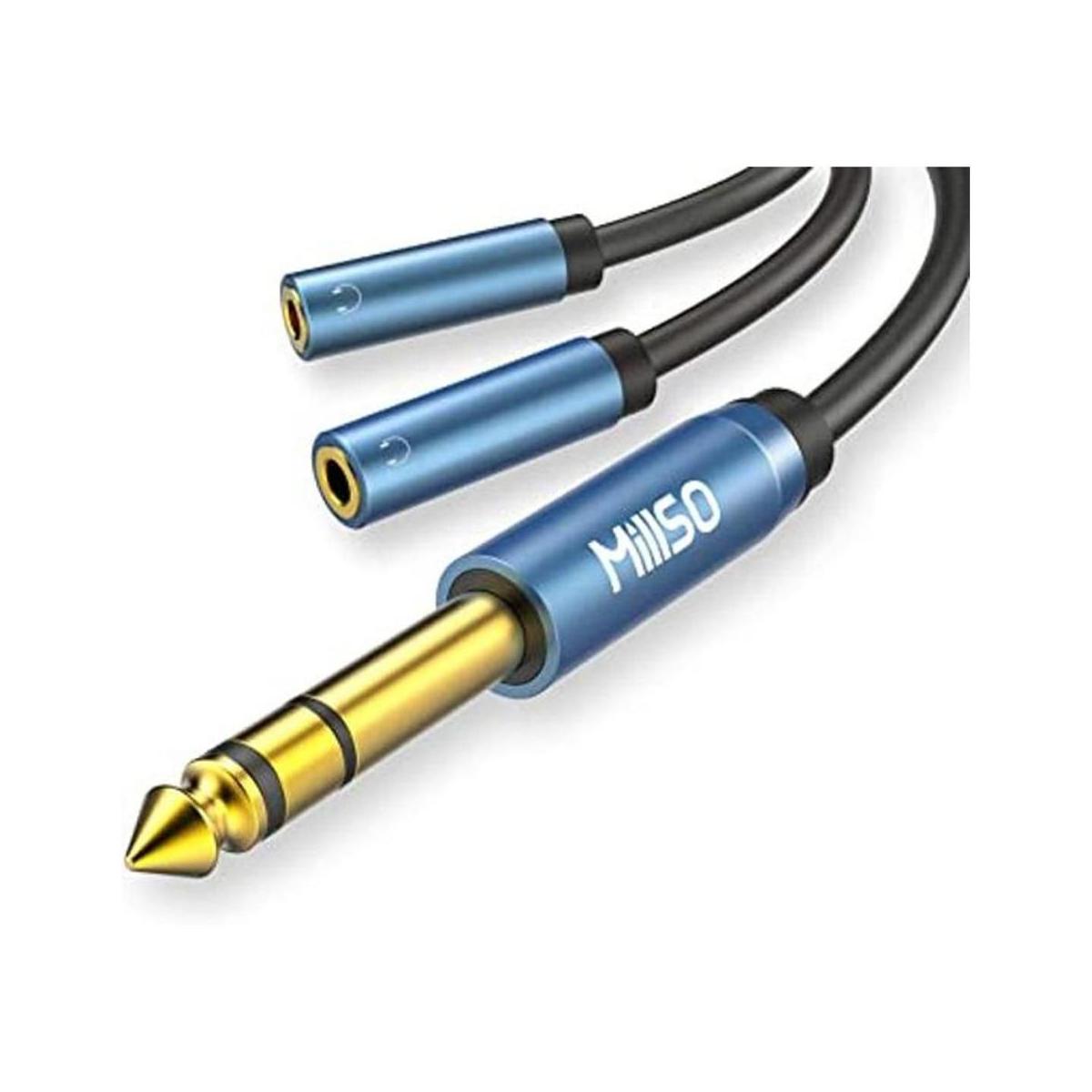 MillSO Adaptador de auriculares macho a hembra de 0.250