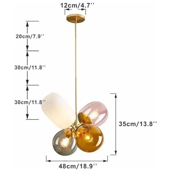 KCO Iluminación moderna globo de cristal colorido colgante_2