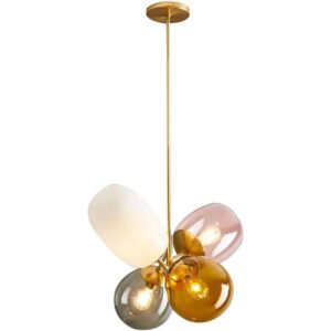 KCO Iluminación moderna globo de cristal colorido colgante_1