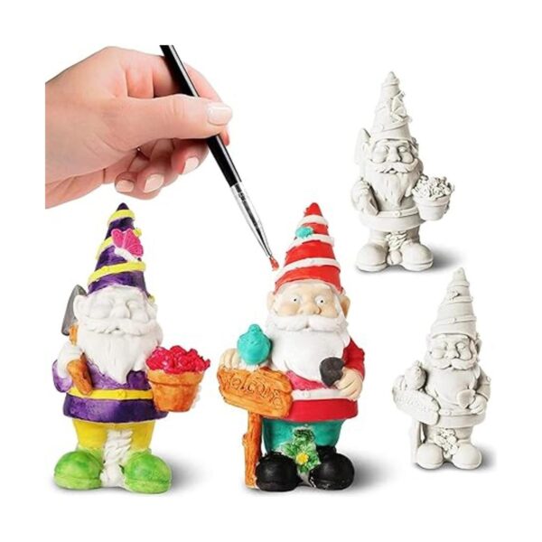 Paquete de 2 mini estatuas de gnomo de jardín figuras de_5