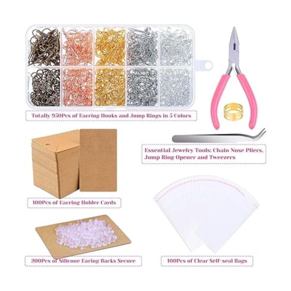 Paxcoo 1350 piezas de suministros para hacer aretes con
