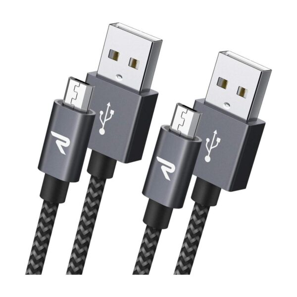 Cable micro USB 2 paquetes6.6 pies Rampow QC 3.0 carga_1