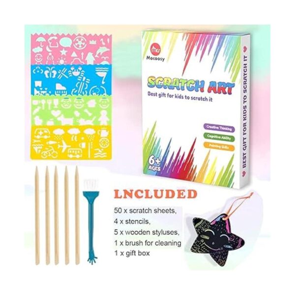 Mocoosy Juego de 60 piezas de papel de arte para raspar_2