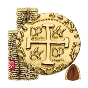 Monedas piratas de metal Juego de 100 monedas grandes_1