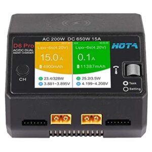 HOTA D6 Pro Lipo Cargador AC200W DC650W 15A para LiHv Nicd_1