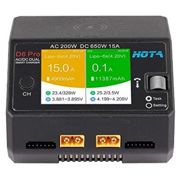 HOTA D6 Pro Lipo Cargador AC200W DC650W 15A para LiHv Nicd_1