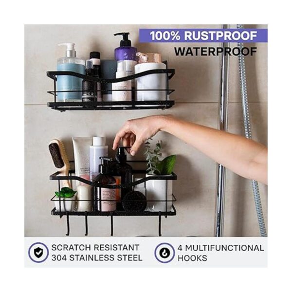 KINCMAX Shower Caddy Bathroom Shelf No Drilling Traceless_2
