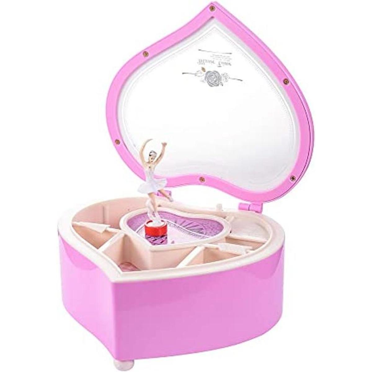 Joyero musical de corazón caja de almacenamiento de