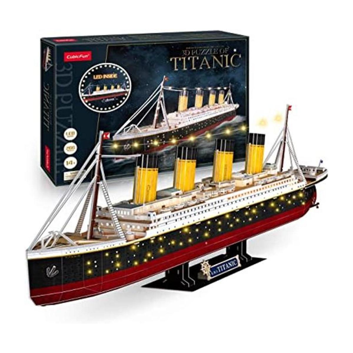 Rompecabezas 3D para adultos LED Titanic de 35 pulgadas