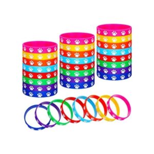 48 pulseras de goma con estampado de patas pulseras_1