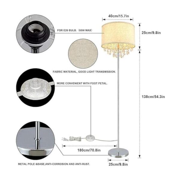 DLLT Lámpara de pie LED de cristal para sala de estar_4