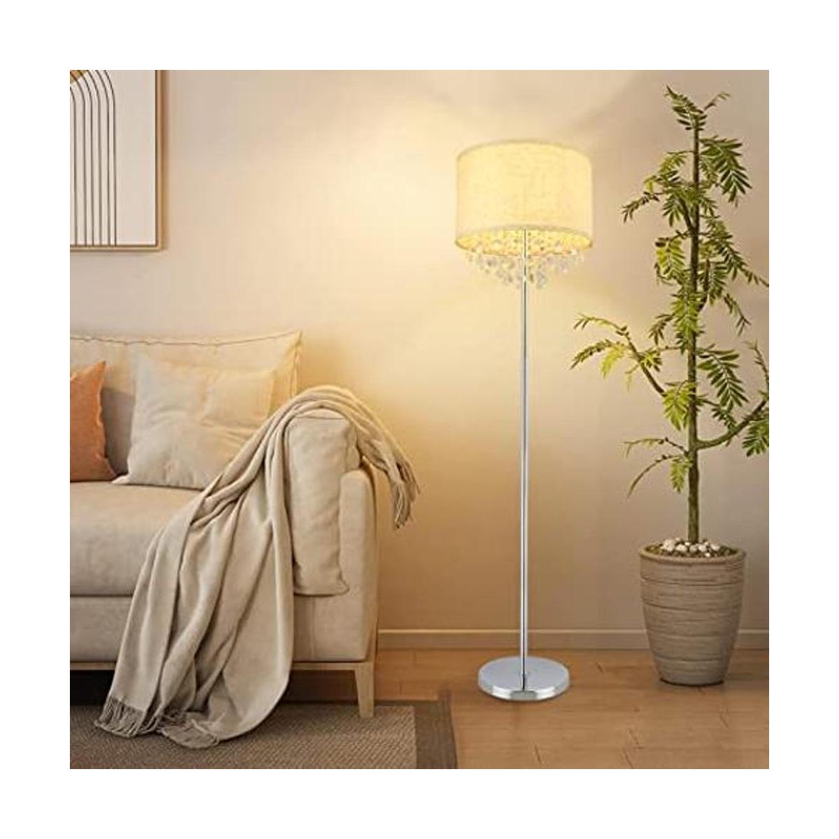 DLLT Lámpara de pie LED de cristal para sala de estar