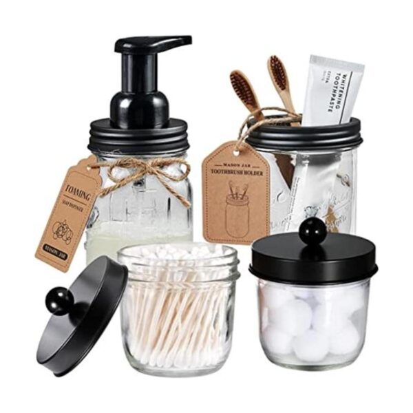 Juego de accesorios de baño Mason Jar paquete de 4