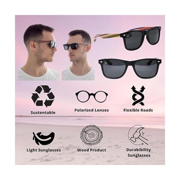 Gafas de sol de acetato de madera de color arcoíris_5