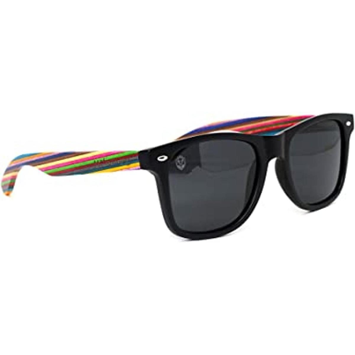 Gafas de sol de acetato de madera de color arcoíris